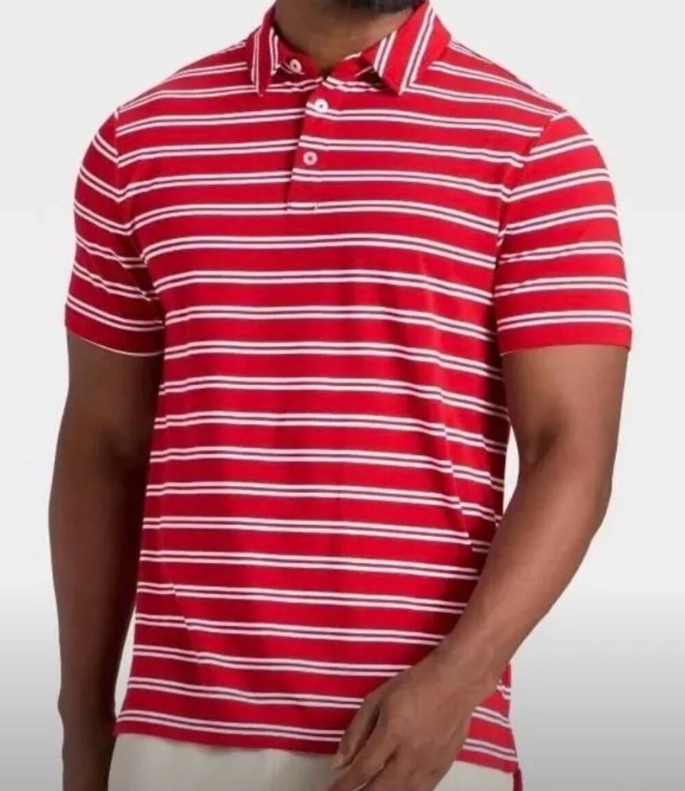 Goodfellow & Co - Men's - Striped Polo Shirt - Red - Size Small